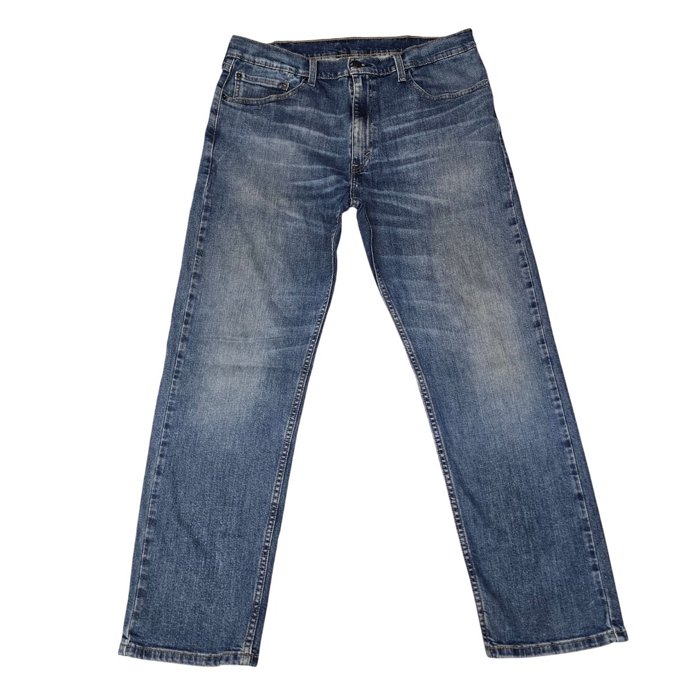 Levis 505 Regular Fit Straight Leg Jeans Mens 38x30 Medium Wash Blue Denim